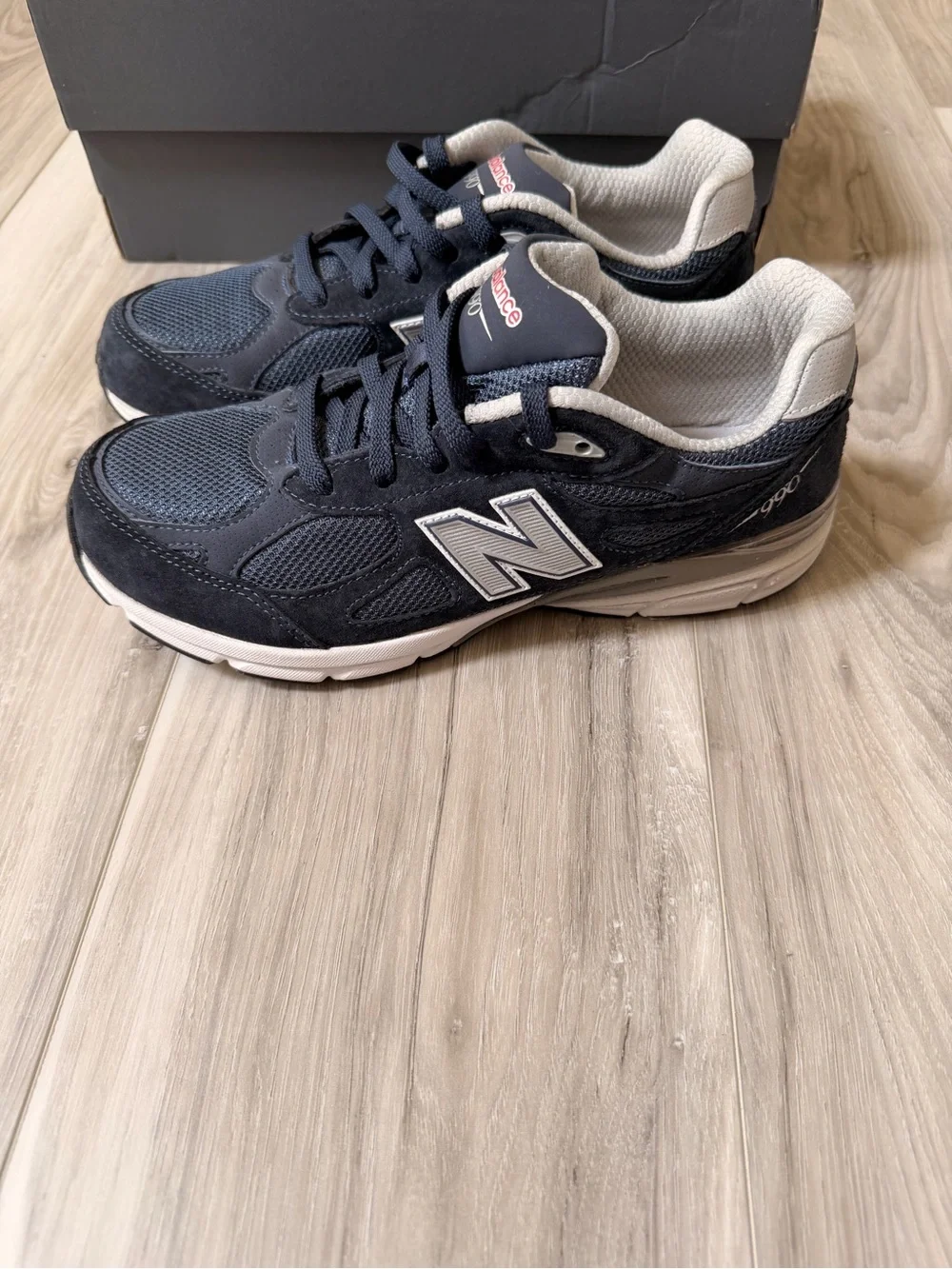 New Balance 990v3 GC990NB3 Navy Youth 7Y Women’s 8.5 Sneakers Box